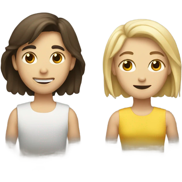 blonde girl and brunette guy emoji