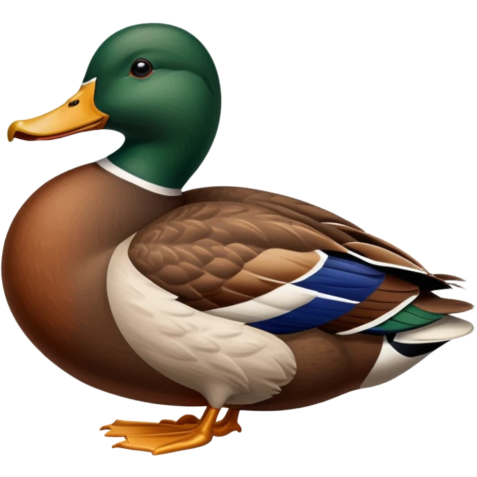 Wooden decoy mallard laying down emoji