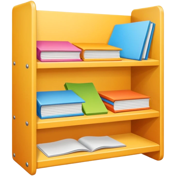 emoji of open magazine, inside there are illustrated empty shelfs emoji