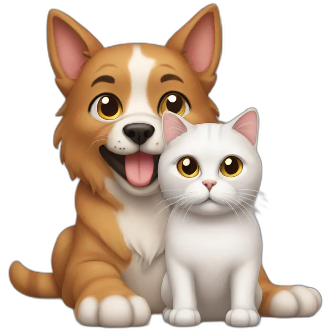 Cat with dog emoji