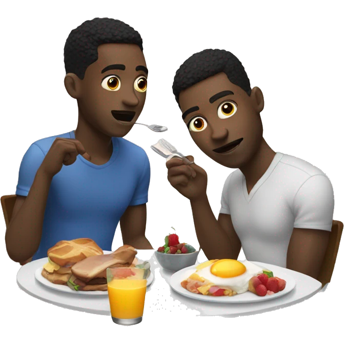 Black gay men eating brunch emoji