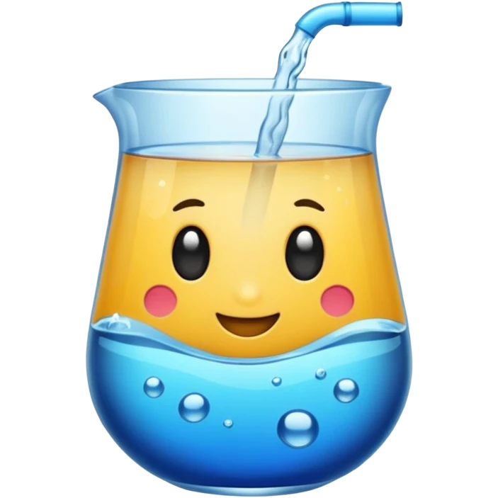 copo com água com gás sem rosto emoji