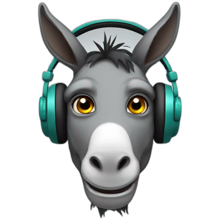zombie donkey wearing headphones emoji