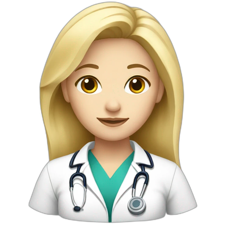 blonde hair  female doctor emoji