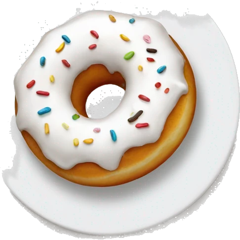 White donut and cafe emoji