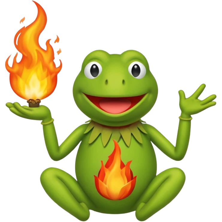 Kermit on fire emoji