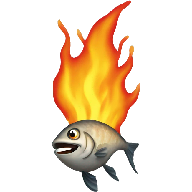 Fish on fire emoji