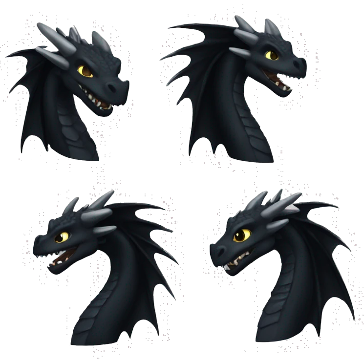 black dragon like night fury emoji