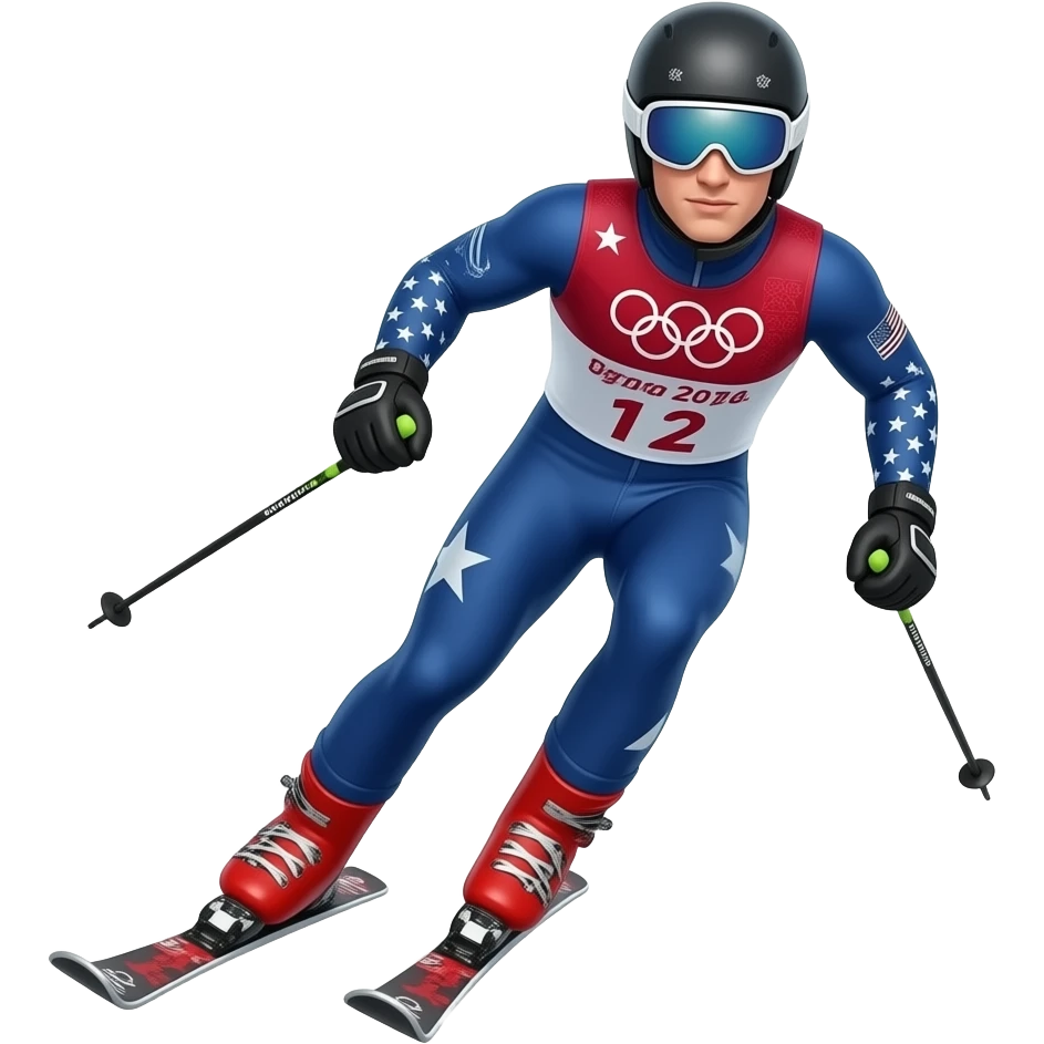 USA Olympic Skier skiing emoji