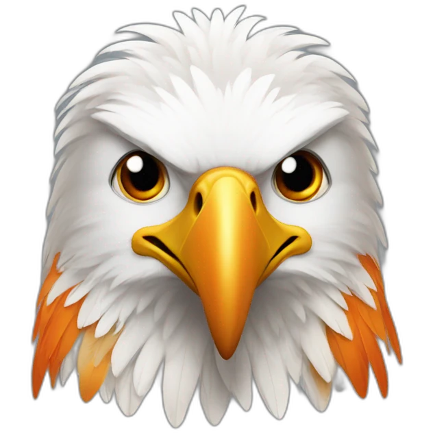 entire Eagle With white and orange plumage emoji
