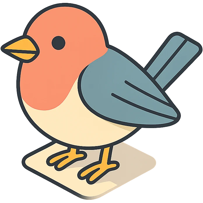 A cute bird used as an app icon emoji