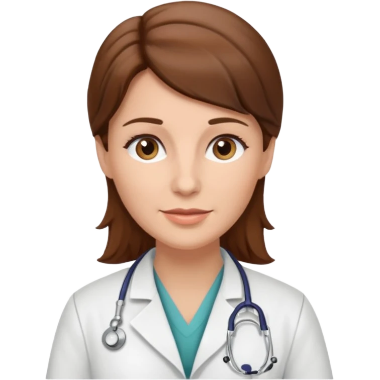 brown hair caucasian female physician older emoji