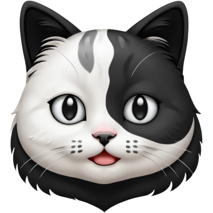 cat 白黒　イラスト調　男泣き emoji