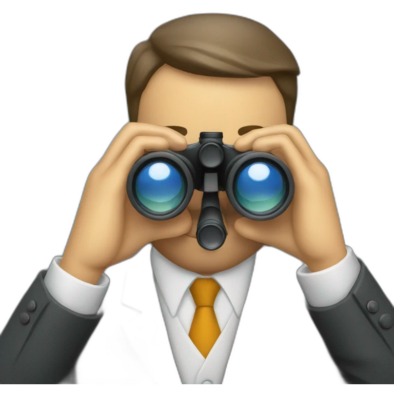 man in suit looking through binoculars emoji