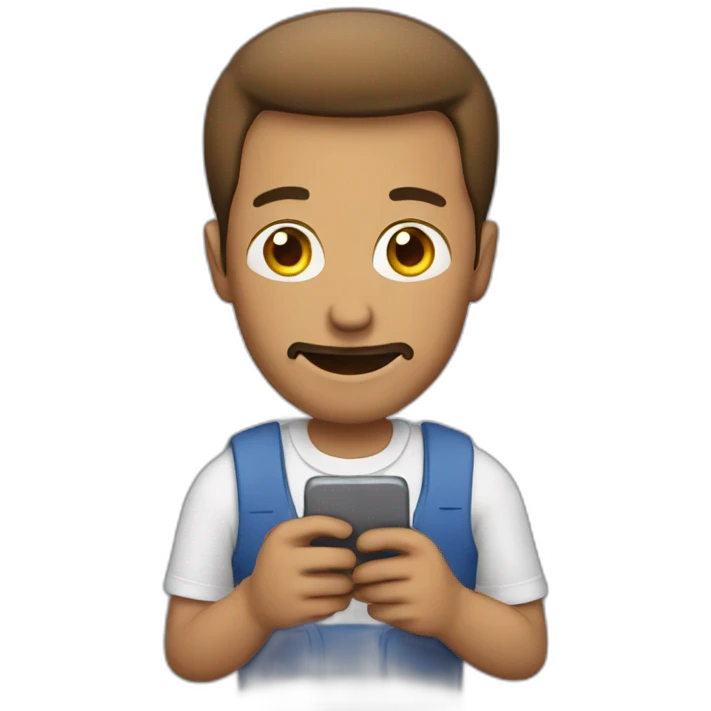 man using phone emoji