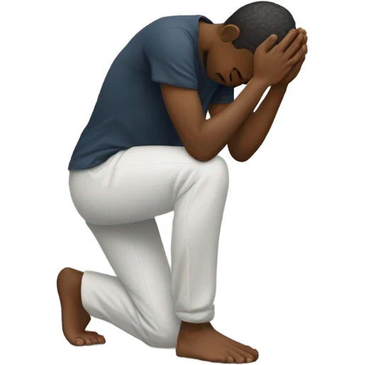 a guy bowing on the floor like praying  emoji