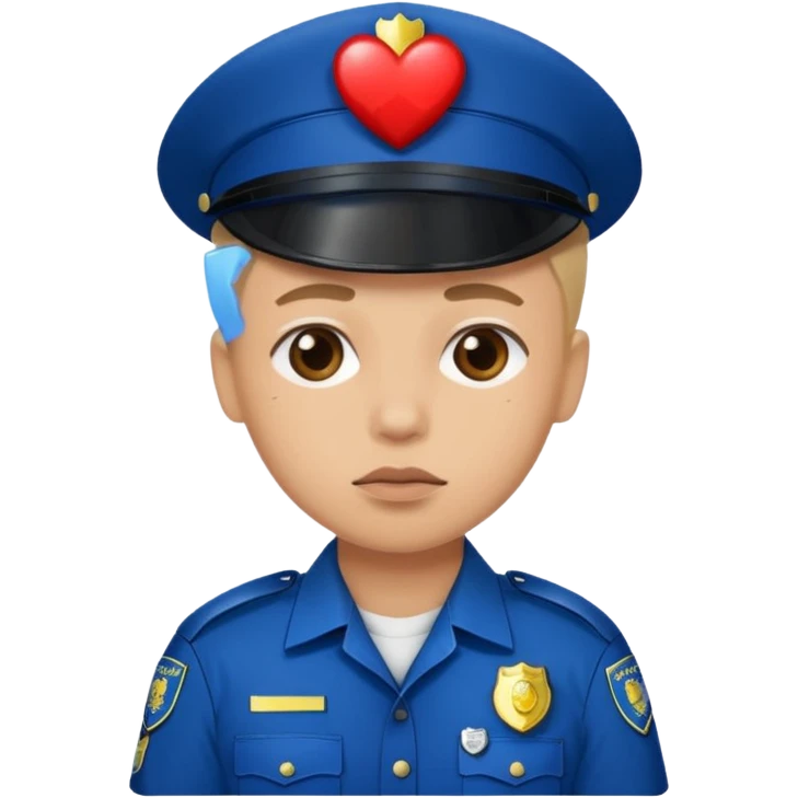 Corazón roto tipo policia emoji