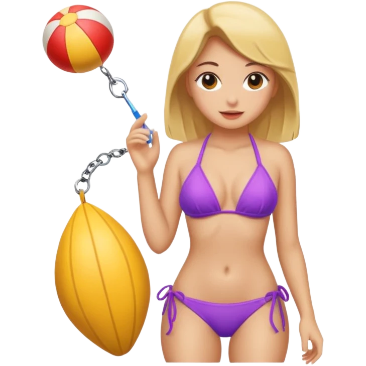 a girl wearing a bikini but too sexy emoji