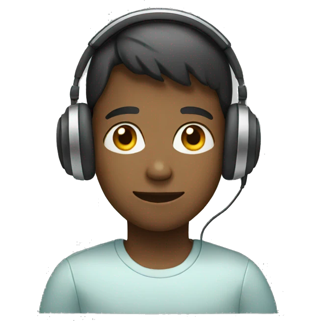 A boy wearing headphones  emoji