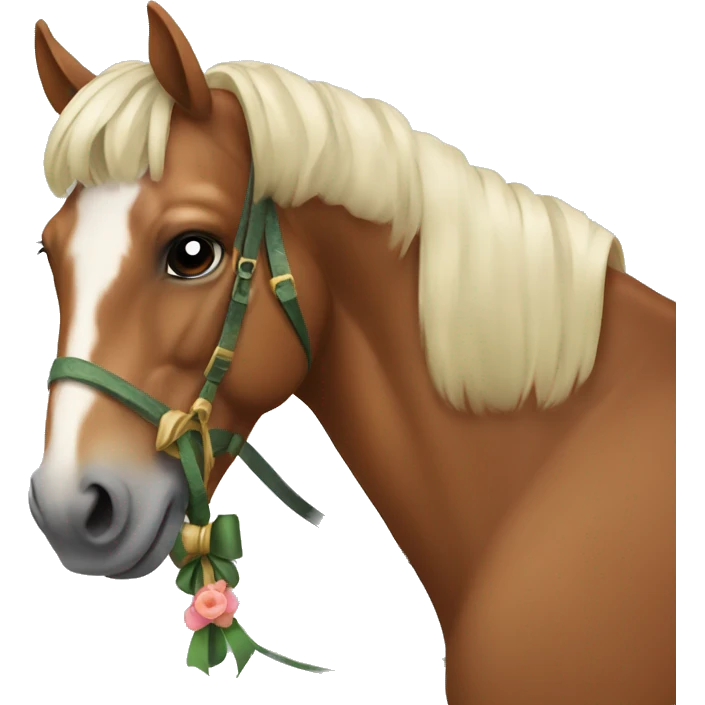 Horse with a bow emoji