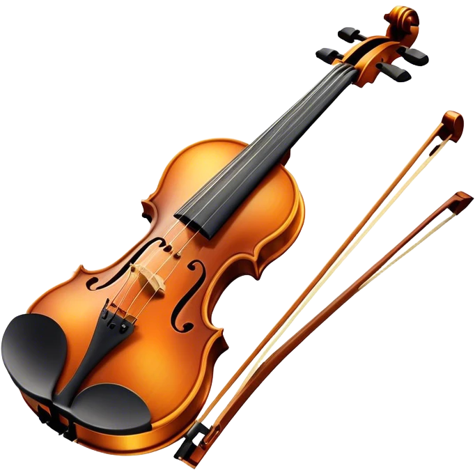 Cinematic Realistic Violin, rich polished wood with delicate curves, taut strings reflecting warm golden light, fine dust particles catching the glow, intricate f-holes adding elegance, glowing with an air of timeless beauty and musical soul. emoji