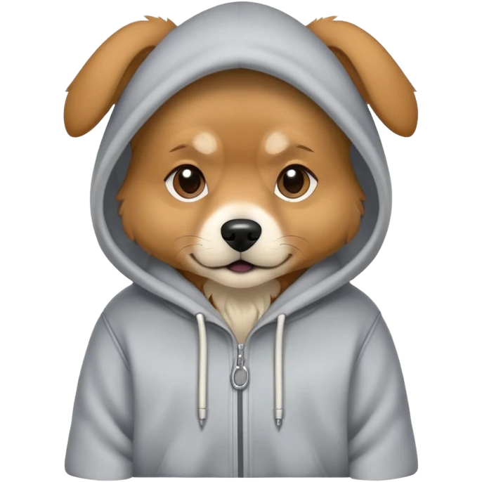 Dog wearing a hoodie emoji