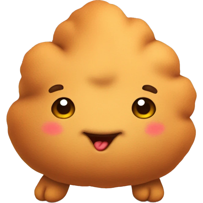 A cute nugget with a heart in the hands emoji