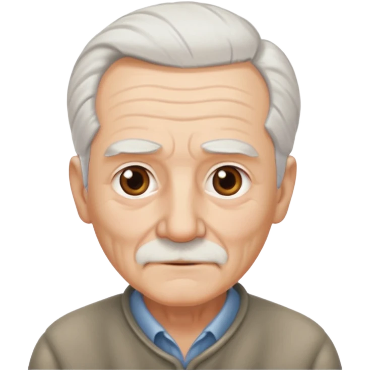 old guy, swept back white hair with no part emoji