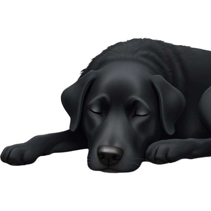 Black dog sleeping on bed  emoji