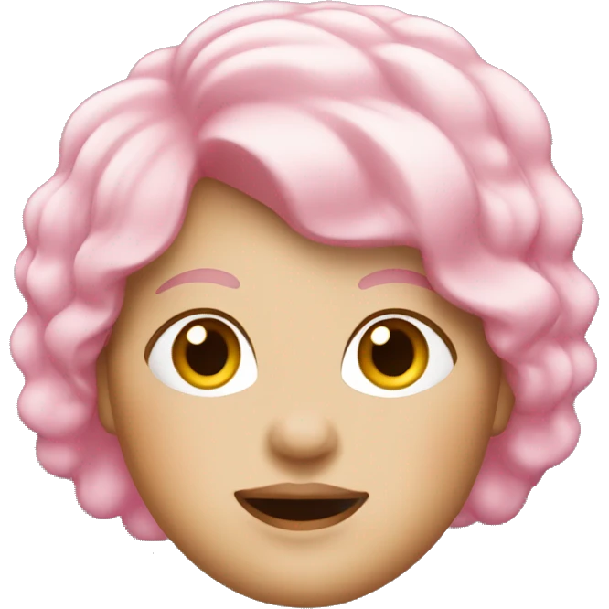 Pink hair, white chubby woman emoji