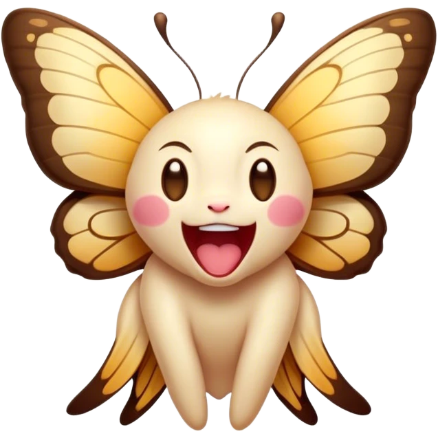 Cinematic Adorable Yawning Butterfly Portrait Emoji, Head tilted slightly with a dramatic, wide-open yawn, showcasing a delicate, softly fluttering body with gently drooping wings and sleepy, half-closed eyes, Simplified yet irresistibly cute features, highly detailed, glowing with a soft, cozy luminescence, high shine, relaxed yet expressive, stylized with a dash of whimsical floral charm, soft glowing outline, capturing the essence of a drowsy butterfly that appears ready to rest its wings for a nap! emoji