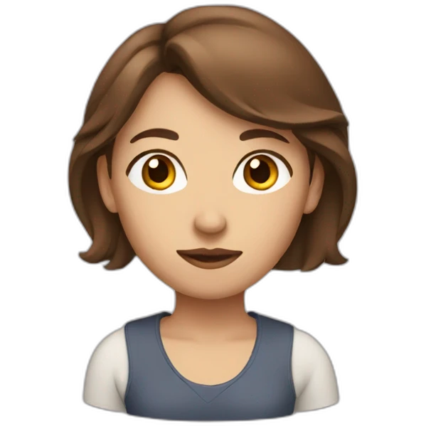 a woman with medium brown hair thinking emoji