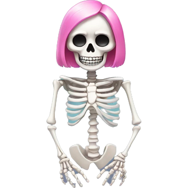 Cute skeleton with pink nails  emoji