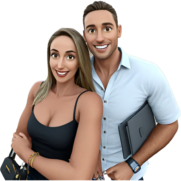 happy girl and boy outdoors emoji