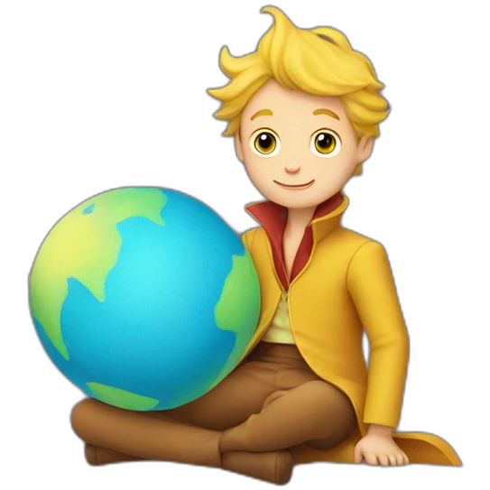 The Little Prince on a planet emoji