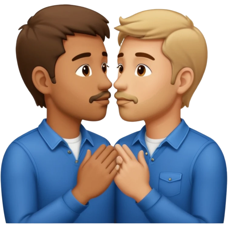 make 2 seductive men kissing and holding hands emoji