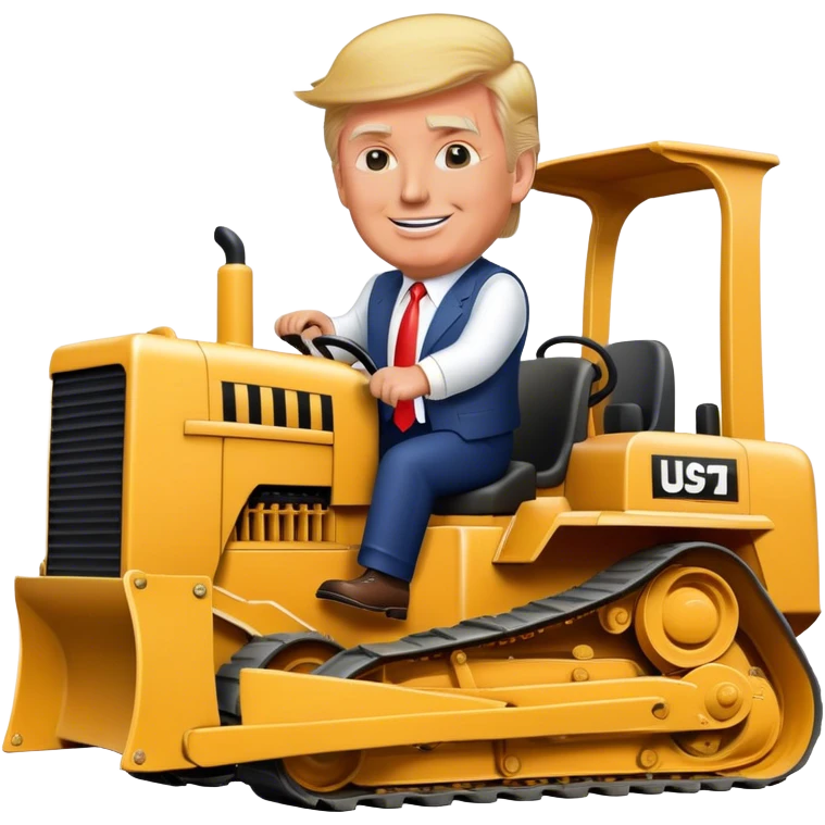 Donald trump riding bulldozer emoji