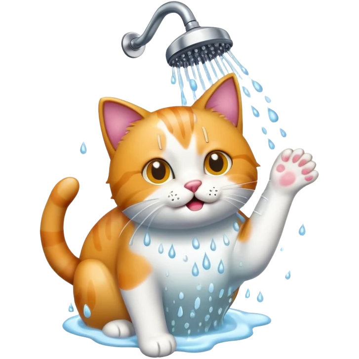 Cat showering emoji