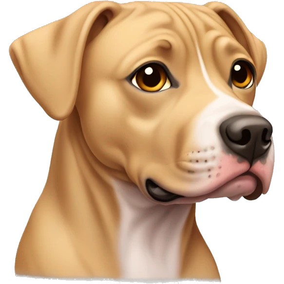 tan pitbul with floppy ears  emoji