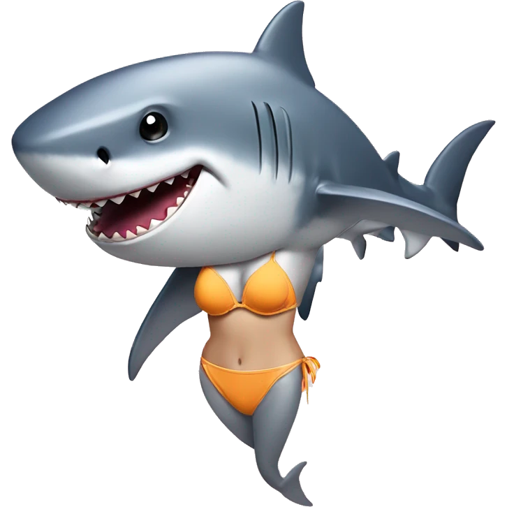 A shark wearing a bikini emoji