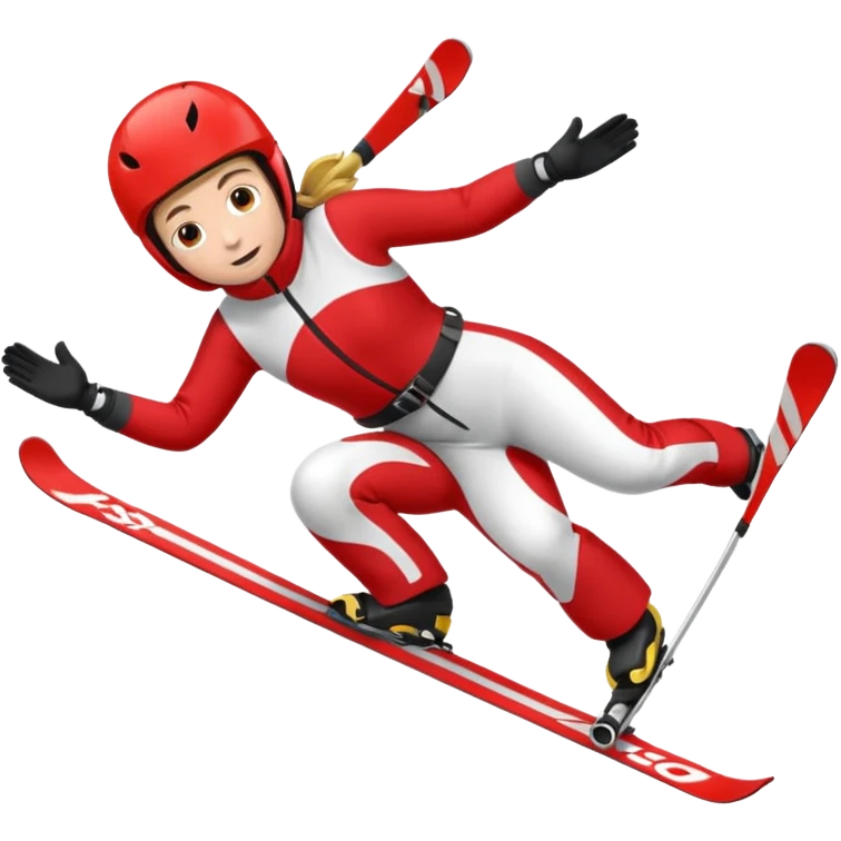 Skier falling emoji