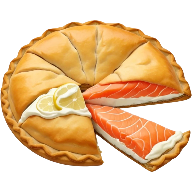 Karelian pasty with cream on top finnish with cream on top and salmon and lemon emoji