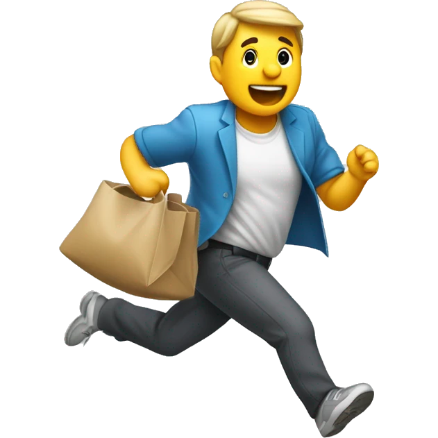 Ladrón corriendo con una bolsa de dinero emoji