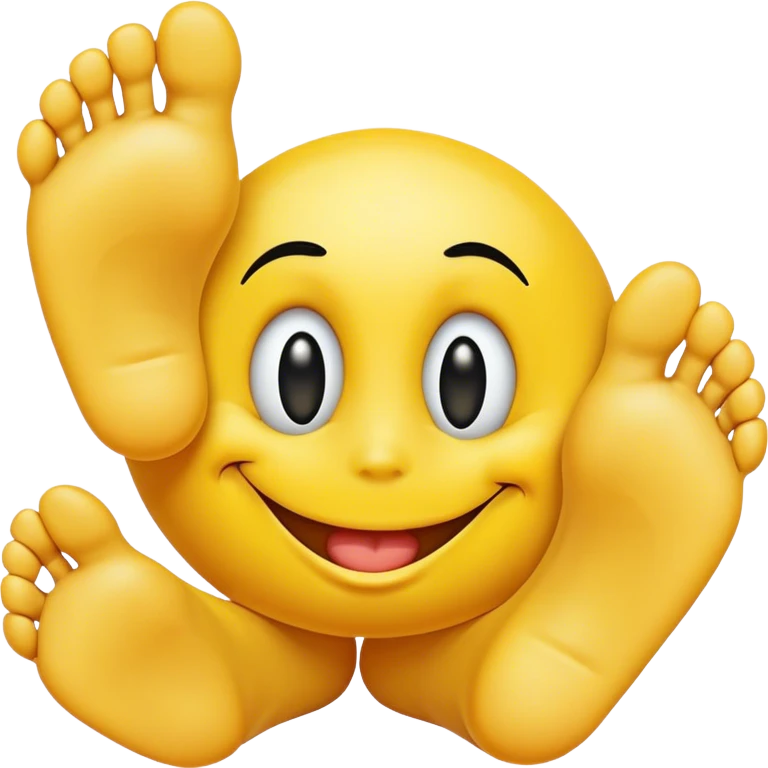 A smiley face with toes  emoji