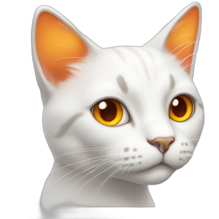 White cat with orange ears, orange nose and orange spots emoji