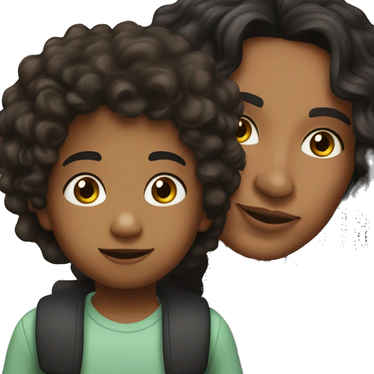 me with my 4-year-old son. I’m a Colombian woman with long wavy black hair and hazel eyes. My son, mixed French, Congolese, and Colombian, has slightly darker skin, curly hair on top, short sides, and black eyes.” emoji