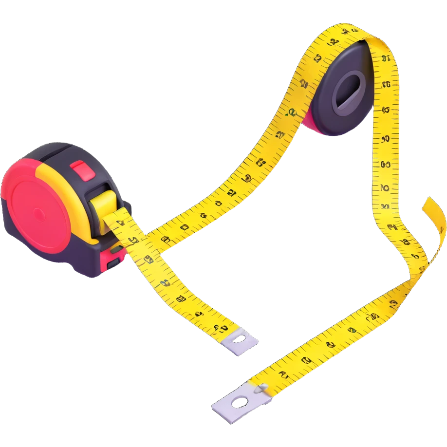 tape measure with bright colors floating on white background emoji