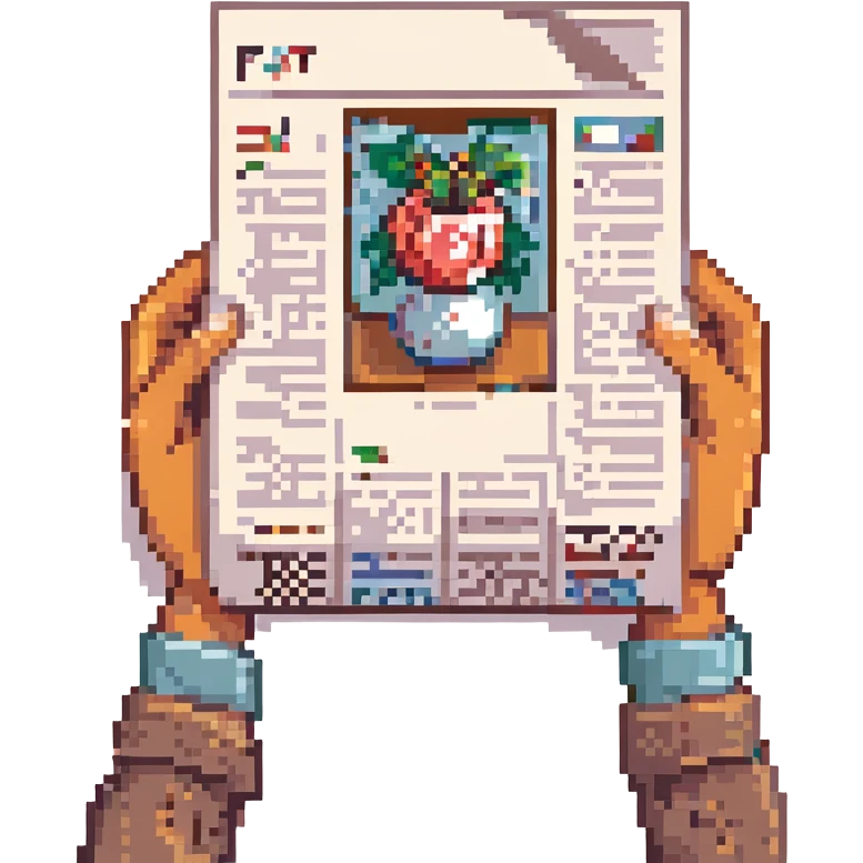 hands holding a newspaper emoji