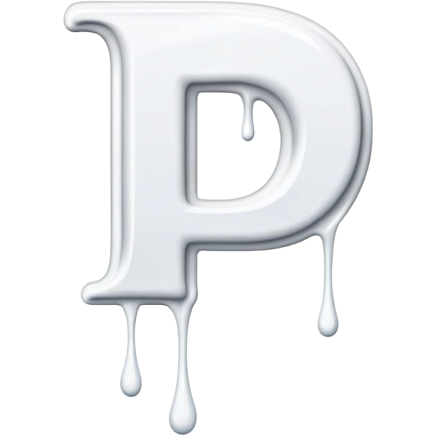 White dripping paint from the letter P emoji