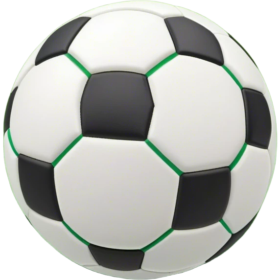 Cinematic Realistic image of a soccer ball with crisply detailed panel textures and precise stitching, set against a vibrant green pitch with dynamic natural lighting that highlights its athletic spirit emoji
